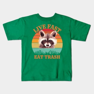 live fast eat trash Kids T-Shirt